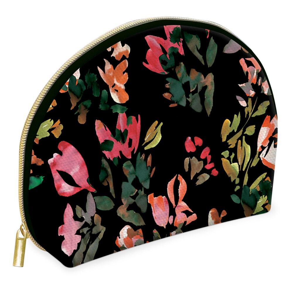 Fashion Cosmetic Bag | Black Floral